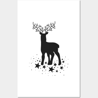 Christmas Deer Pattern Posters and Art